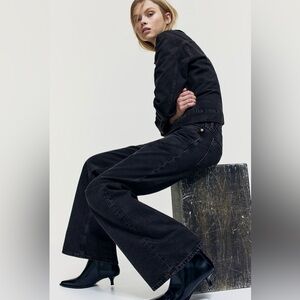 H&M Wide Leg High Waist Jeans | Black | Size 16| NWT